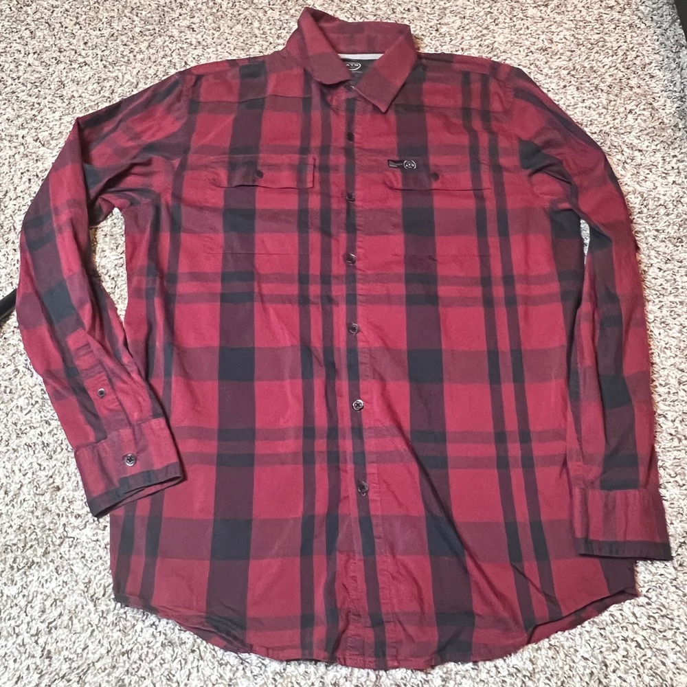 Wrangler ATG Plaid‎ Flannel Shirt - Button Up, Long Sleeve, Pockets - Medium